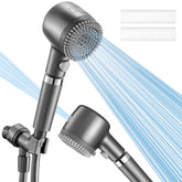 SPBTAR Shower Head, Detachable Shower Head with Handheld, Two Water Filters, High Pressure Shower Heads with Hose 59 inch Stainless Steel and Adjustable Bracket - Filluck