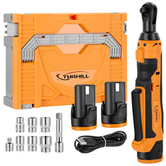 55NM 12V Lithium Brushed Ratchet Wrench Set - Multi-Functional Repair Tool for Appliances, Farm Equipment, Motorcycles and Compact Vehicles | THISHILL