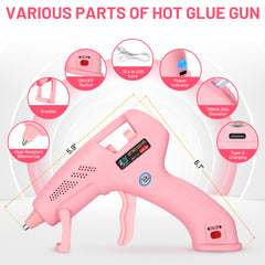 SPBTAR Cordless Hot Glue Gun, Fast Preheating with 2Ah Built-in Battery, Hot Melt Glue Gun with Stand, 20pcs Premius Mini Glue Sticks, Smart Power-Off, USB-C Charging for DIY Gift, Crafts and Arts - Filluck