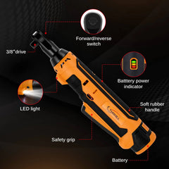 55NM 12V Lithium Brushed Ratchet Wrench Set - Multi-Functional Repair Tool for Appliances, Farm Equipment, Motorcycles and Compact Vehicles | THISHILL