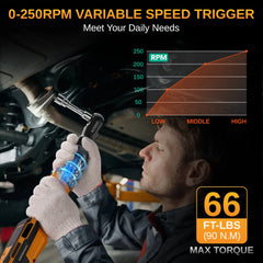 3/8" 90NM Cordless Electric Ratchet Wrench Set with 2 Pack 15C 2000 mAh Lithium-Ion Battery,20V 66 Ft-lbs Brushless Power Ratchet Driver,11 Sockets and Charger for Automobile Engine | THISHILL