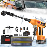 Filluck Upgraded Cordless Power Washer 1500 PSI 3.2GPM Portable Water Pressure Cleaner with 5.0Ah Battery, 4-Speed Adjustable, 6-in-1 Nozzle & Foam Tank for Car/Garden/Floor/Patios - Filluck