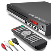 DVD Player for TV, 1080P HD Compact DVD Player with USB Input and HDMI/AC Output, Remote Control, All Region Free, Breakpoint Recovery Function, Support PAL/NTSC System