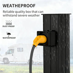 30Amp RV Power Outlet Box,NEMA TT-30R Receptacle 125Volt,Outdoor dustproof and Weatherproof for RVs, Electric Vehicles, generators, Welding Machines, etc.ETL Listed.(NEMA TT-30R Box) | Filluck