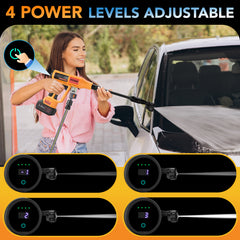 Filluck Upgraded Cordless Power Washer 1500 PSI 3.2GPM Portable Water Pressure Cleaner with 5.0Ah Battery, 4-Speed Adjustable, 6-in-1 Nozzle & Foam Tank for Car/Garden/Floor/Patios - Filluck