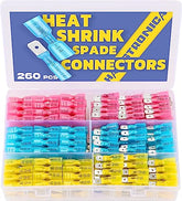 Filluck 260PCS Heat Shrink Spade Connectors - Quick Disconnect Female & Male Spade Terminals for Watercraft, Electronics & Automotive