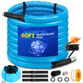 Heated RV Water Hose 60 Ft - Freeze Protection -45°F, 450PSI Heavy Duty, Energy-Saving Thermostat, Easy Install, 5/8" with Storage Bag