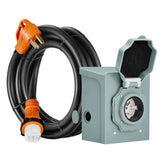 ETL Listed 50 Amp 15FT Emergency Power Combo Kit, 12500W 125V/250V Heavy Duty RV Generator Extension Cord for Power Outage/Disaster Prevention/Outdoor Electricity