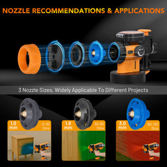 1000W Paint Sprayer, Electric HVLP Spray Paint Gun with 1500ML Container, 3 Nozzles 3 Spray Patterns Stain Sprayer for House Painting, Fence, Walls, Furniture, Garden Chairs