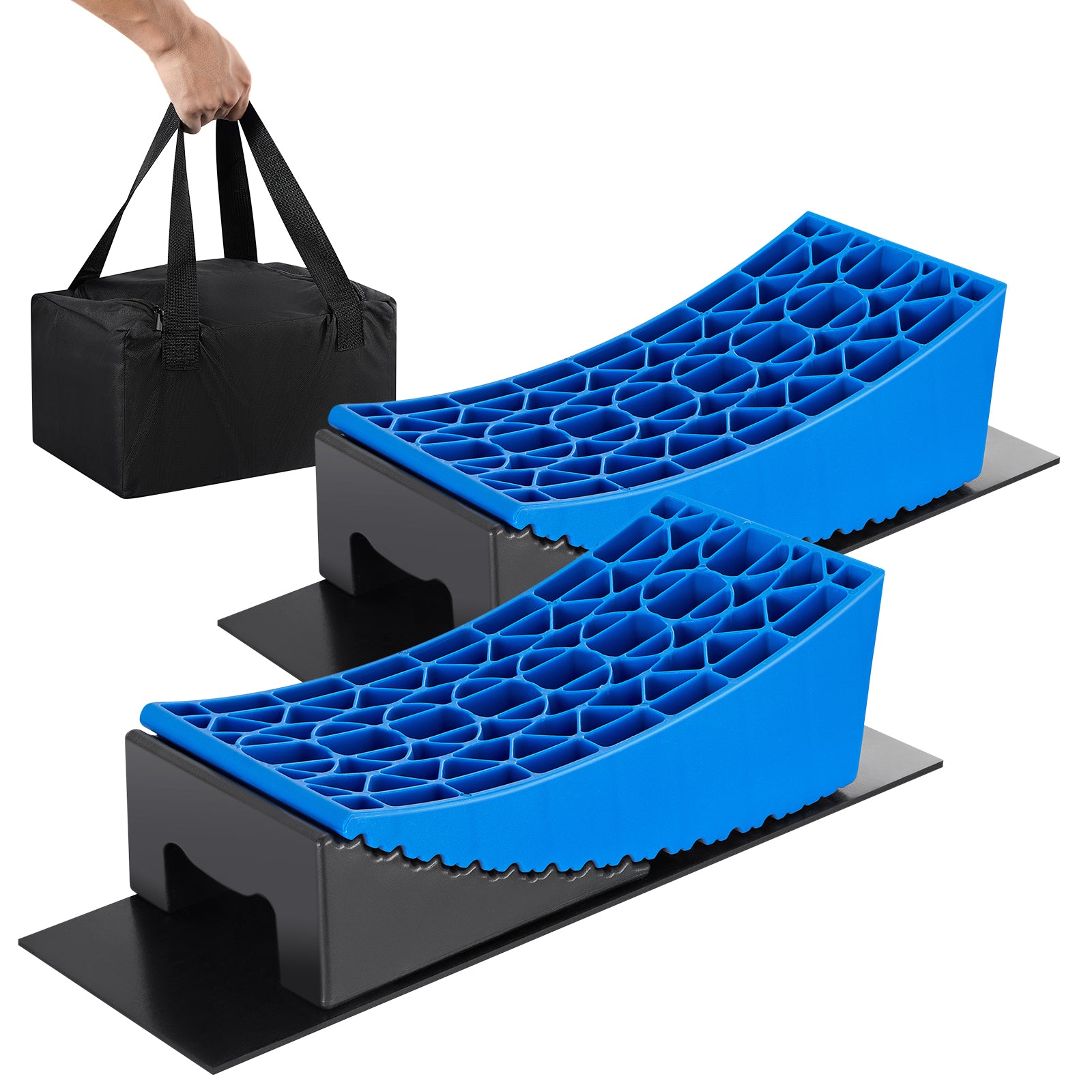 SPBTAR RV Leveling Blocks Kit, 2Packs Camper Leveling Blocks System Kit for RVS Trailer with Carrying Bag, Anti-Slip Mats, T Bubble Level Up to 35000 Lbs - Filluck