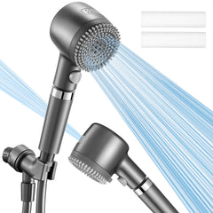 SPBTAR Shower Head, Detachable Shower Head with Handheld, Two Water Filters, High Pressure Shower Heads with Hose 59 inch Stainless Steel and Adjustable Bracket - Filluck
