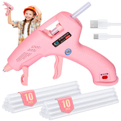 SPBTAR Cordless Hot Glue Gun, Fast Preheating with 2Ah Built-in Battery, Hot Melt Glue Gun with Stand, 20pcs Premius Mini Glue Sticks, Smart Power-Off, USB-C Charging for DIY Gift, Crafts and Arts - Filluck