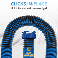 15FT RV Sewer Hose Kit - Heavy Duty TPE, Abrasion & Crush Resistant, w/Swivel Fitting & 90 Degree Clear View Sewer Adapter for Waste Drainage