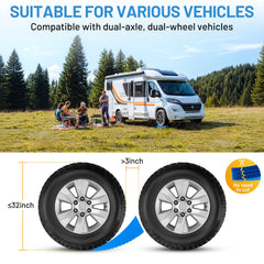 SPBTAR RV Leveling Blocks Kit, 2Packs Camper Leveling Blocks System Kit for RVS Trailer with Carrying Bag, Anti-Slip Mats, T Bubble Level Up to 35000 Lbs - Filluck