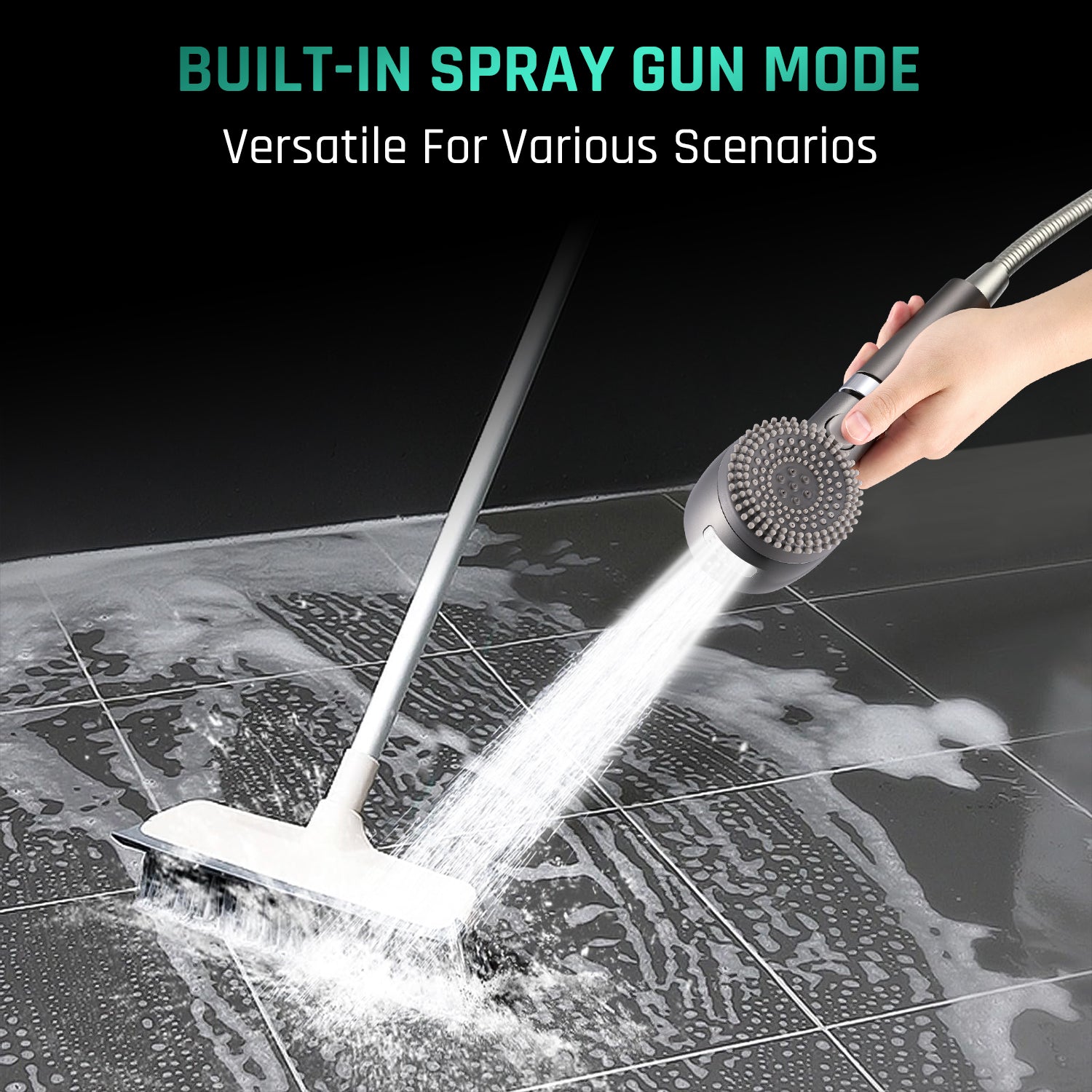 SPBTAR Shower Head, Detachable Shower Head with Handheld, Two Water Filters, High Pressure Shower Heads with Hose 59 inch Stainless Steel and Adjustable Bracket - Filluck