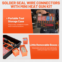 Filluck 2075 PCS Heat Shrink Solder Seal Wire Connectors Kit with Heat Gun and Wire Stripper, 10-26 AWG Waterproof Butt Splice Connectors for Automotive Marine and Wiring Repair