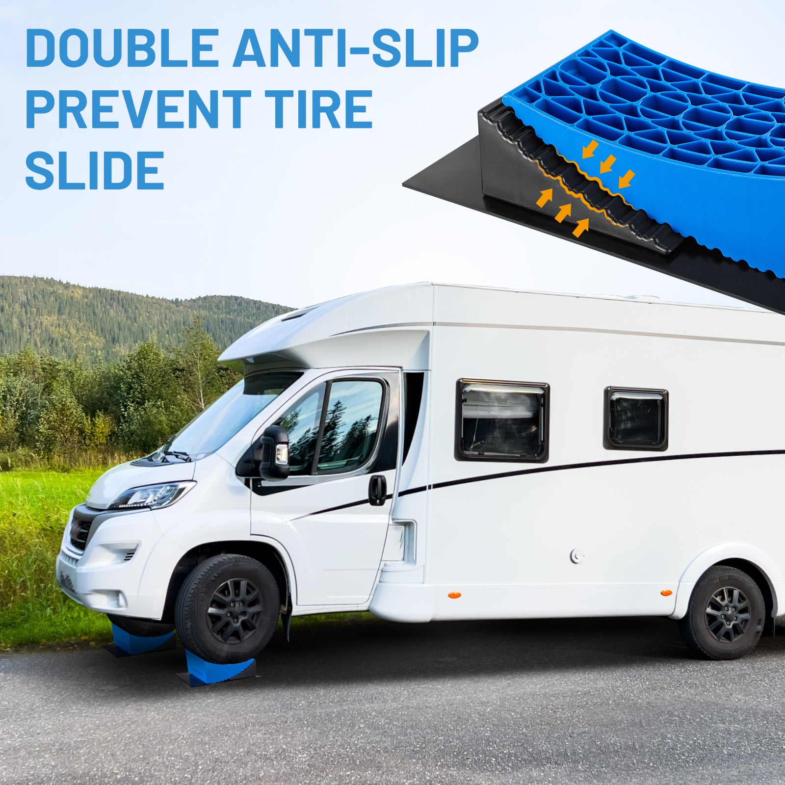 SPBTAR RV Leveling Blocks Kit, 2Packs Camper Leveling Blocks System Kit for RVS Trailer with Carrying Bag, Anti-Slip Mats, T Bubble Level Up to 35000 Lbs - Filluck