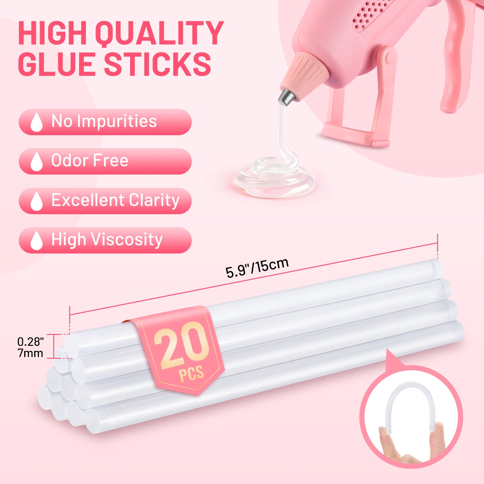 SPBTAR Cordless Hot Glue Gun, Fast Preheating with 2Ah Built-in Battery, Hot Melt Glue Gun with Stand, 20pcs Premius Mini Glue Sticks, Smart Power-Off, USB-C Charging for DIY Gift, Crafts and Arts - Filluck