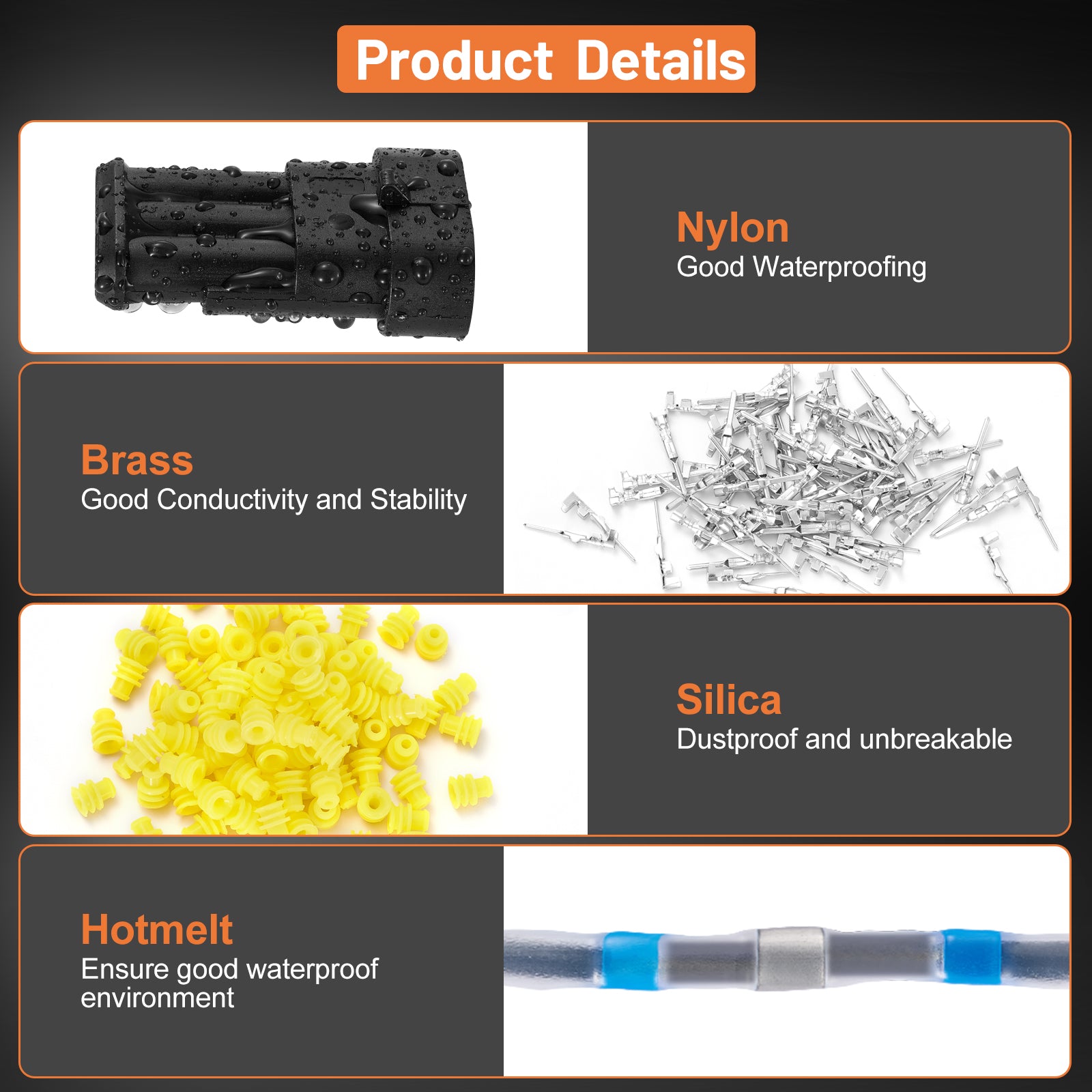 Filluck 349PCS Waterproof Wire Connectors, 24 Sets 1/2/3/4 Pin Car Electrical Terminal Connectors Kit with 22-16 AWG Wire Crimping Tool for Car Truck Motorcycle Boat Marine - Filluck