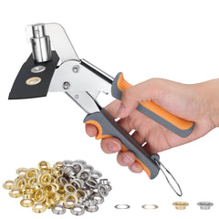 SPEEDWOW Grommet Tool Kit, 3/8 Inch Grommet Kit with 500pcs Grommets Eyelet Plier Set, Handheld Eyelet Hole Punch Pliers Grommet Press Kits for Fabric Tarps Leather - Filluck