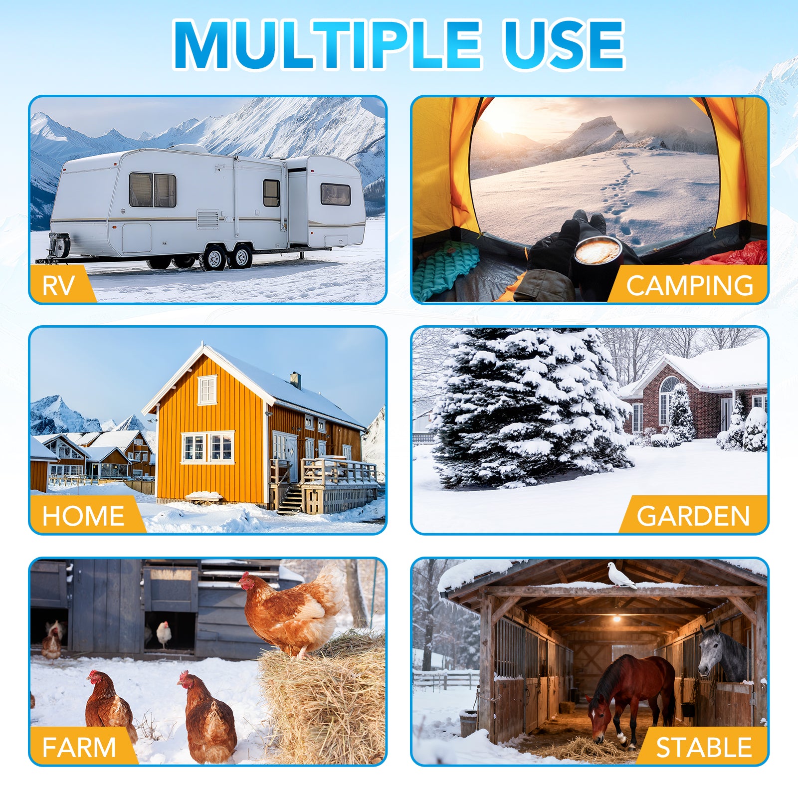 Heated RV Water Hose 15ft - Freeze Protection -45°F, 450PSI Heavy Duty, Energy-Saving Thermostat, Easy Install, 5/8" with Storage Bag - Filluck