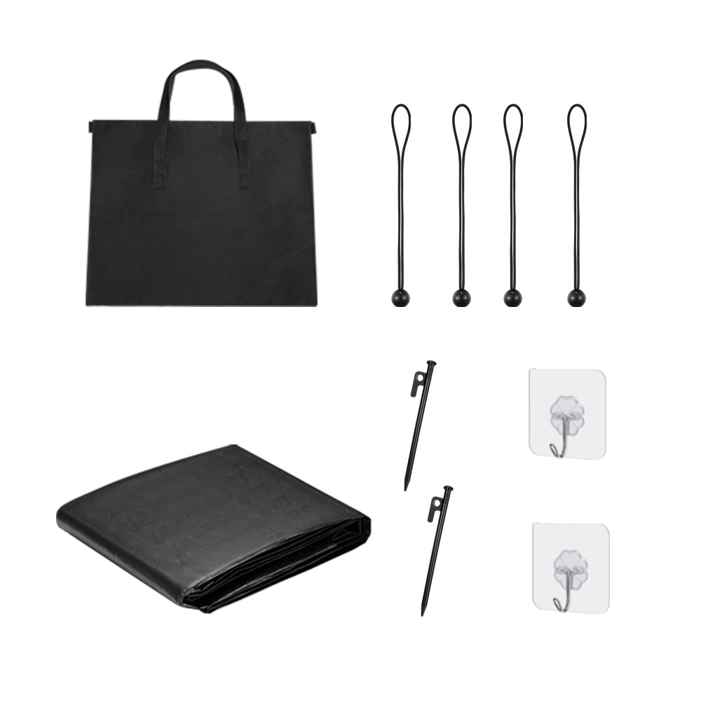 Filluck Black RV Awning Shade Screen 87% UV Block, Cool Breeze, Zip Adjustable Privacy Mesh, Durable Universal Trailer Camper RV Awning Screen with Complete Kits 9*19FT - Filluck