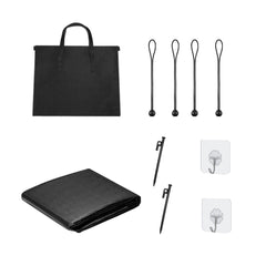 Filluck Black RV Awning Shade Screen 87% UV Block, Cool Breeze, Zip Adjustable Privacy Mesh, Durable Universal Trailer Camper RV Awning Screen with Complete Kits 9*19FT - Filluck