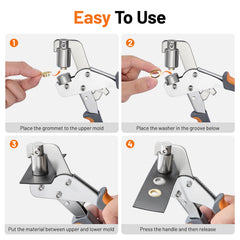 SPBTAR Grommet Tool Kit, 3/8 inch Grommet Kit with 500pcs Grommets Eyelet Plier Set, Handheld Eyelet Hole Punch Pliers Grommet Press Kits for Fabric Tarps Leather - Filluck