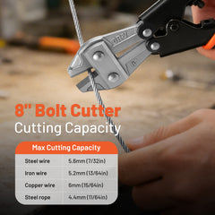 3-Piece Bolt Cutter Pliers Set, 14" Heavy Duty Bolt Cutter, 8" Mini Bolt Cutter, 8" Wire Cable Cutter with Carrying Bag, Cr-V Blade for Cutting Locks, Steel Wire, Barbed Wire, Chains - Filluck