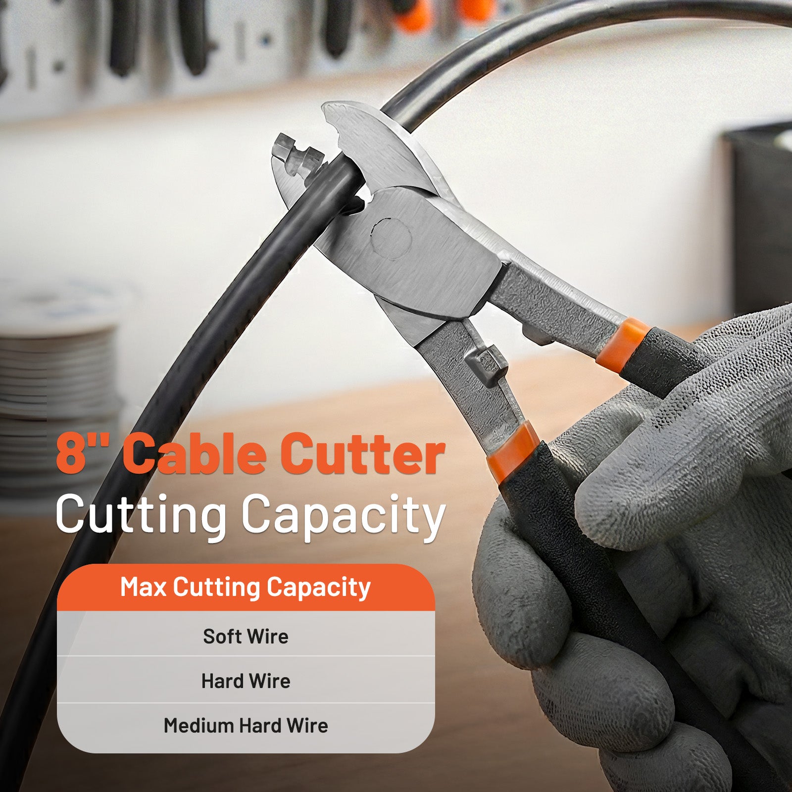 3-Piece Bolt Cutter Pliers Set, 14" Heavy Duty Bolt Cutter, 8" Mini Bolt Cutter, 8" Wire Cable Cutter with Carrying Bag, Cr-V Blade for Cutting Locks, Steel Wire, Barbed Wire, Chains - Filluck