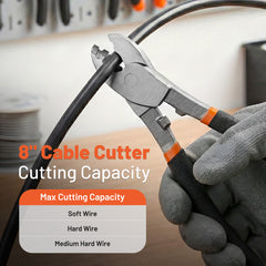 3-Piece Bolt Cutter Pliers Set, 14" Heavy Duty Bolt Cutter, 8" Mini Bolt Cutter, 8" Wire Cable Cutter with Carrying Bag, Cr-V Blade for Cutting Locks, Steel Wire, Barbed Wire, Chains - Filluck