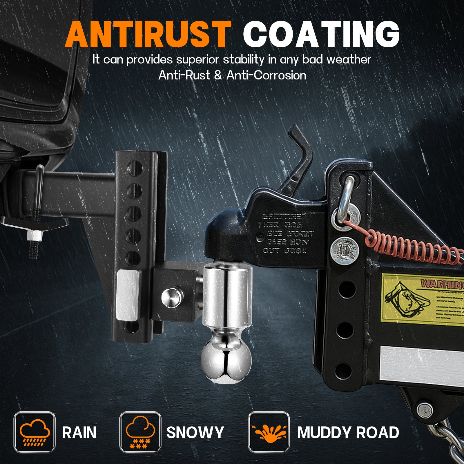 Heavy Duty Adjustable Trailer Hitch for 2" Receiver, 20,000 lbs GTW Aluminum Drop Hitch with 6" Drop/Rise, Dual Ball Mount (2" & 2-5/16") and 2 Anti-Theft Locking Pins - Filluck