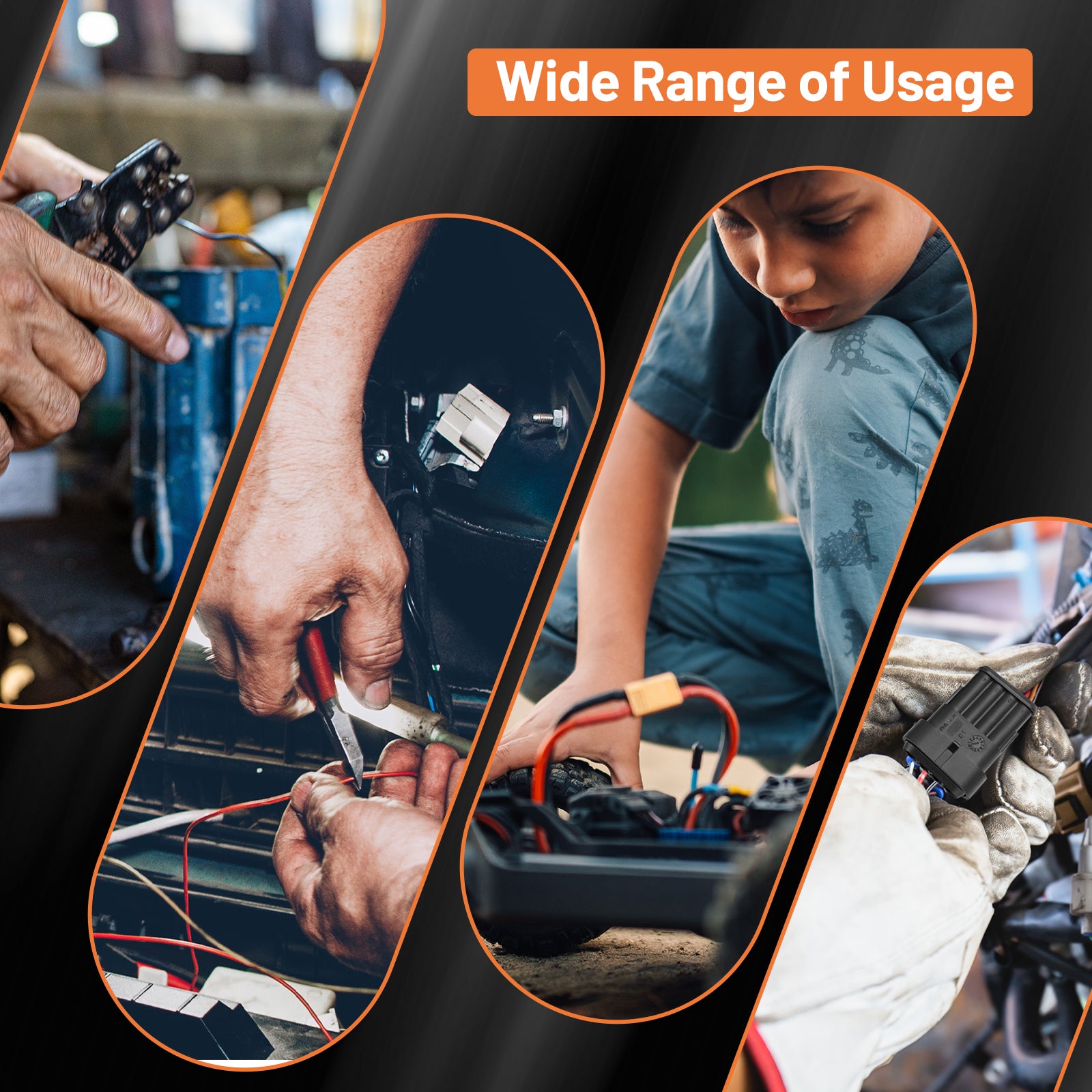 Filluck 349PCS Waterproof Wire Connectors, 24 Sets 1/2/3/4 Pin Car Electrical Terminal Connectors Kit with 22-16 AWG Wire Crimping Tool for Car Truck Motorcycle Boat Marine - Filluck
