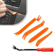 5Pcs Auto Trim Removal Tool Kit, No-Scratch Pry Tool Set for Car Panel Radio Dashboard Door Clip & Audio Stereo Installation, Non-Marring Nylon Tools (Orange)