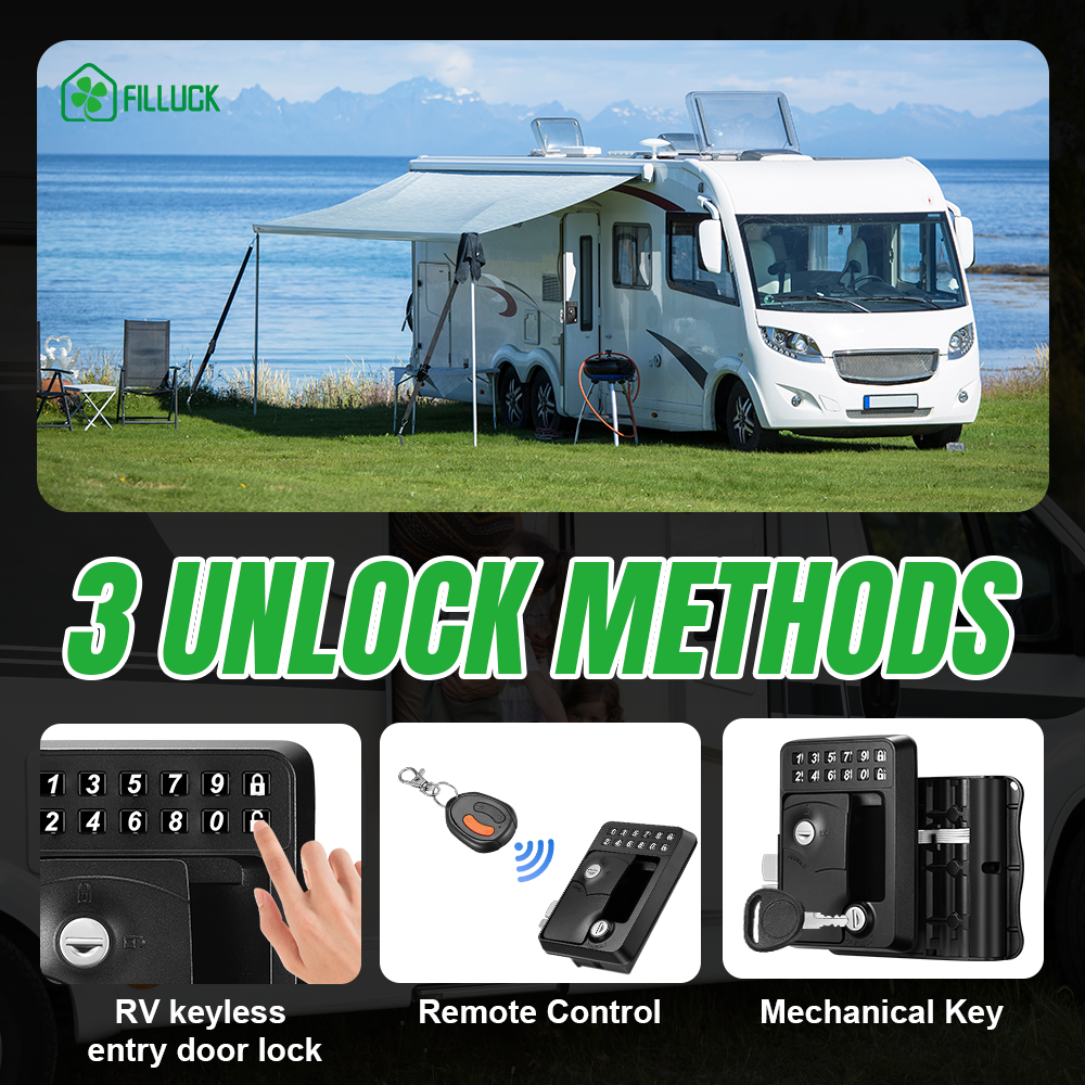 RV Door Lock Keyless Entry Remote Control and Mechanical | Filluck