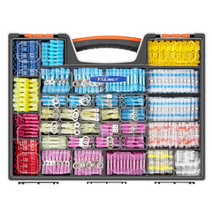 Filluck Ultimate Heat Shrink Wire Connectors, 1500PCS Waterproof Electrical Spade Connectors kit, Insulated Crimp Ring Fork Spade Terminal T-Tap Solder Butt Splice Connector for Marine Boat Truck - Filluck