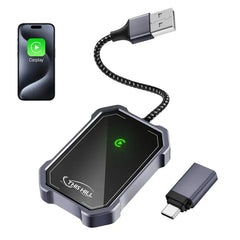 SPBTAR Wireless Carplay Adapter for Cars - Plug and Play USB A/C Dongle Converts Wired to Wireless Carplay, Compatible with Factory Wired Carplay Models (2016+), iOS, Aluminum Alloy - Filluck